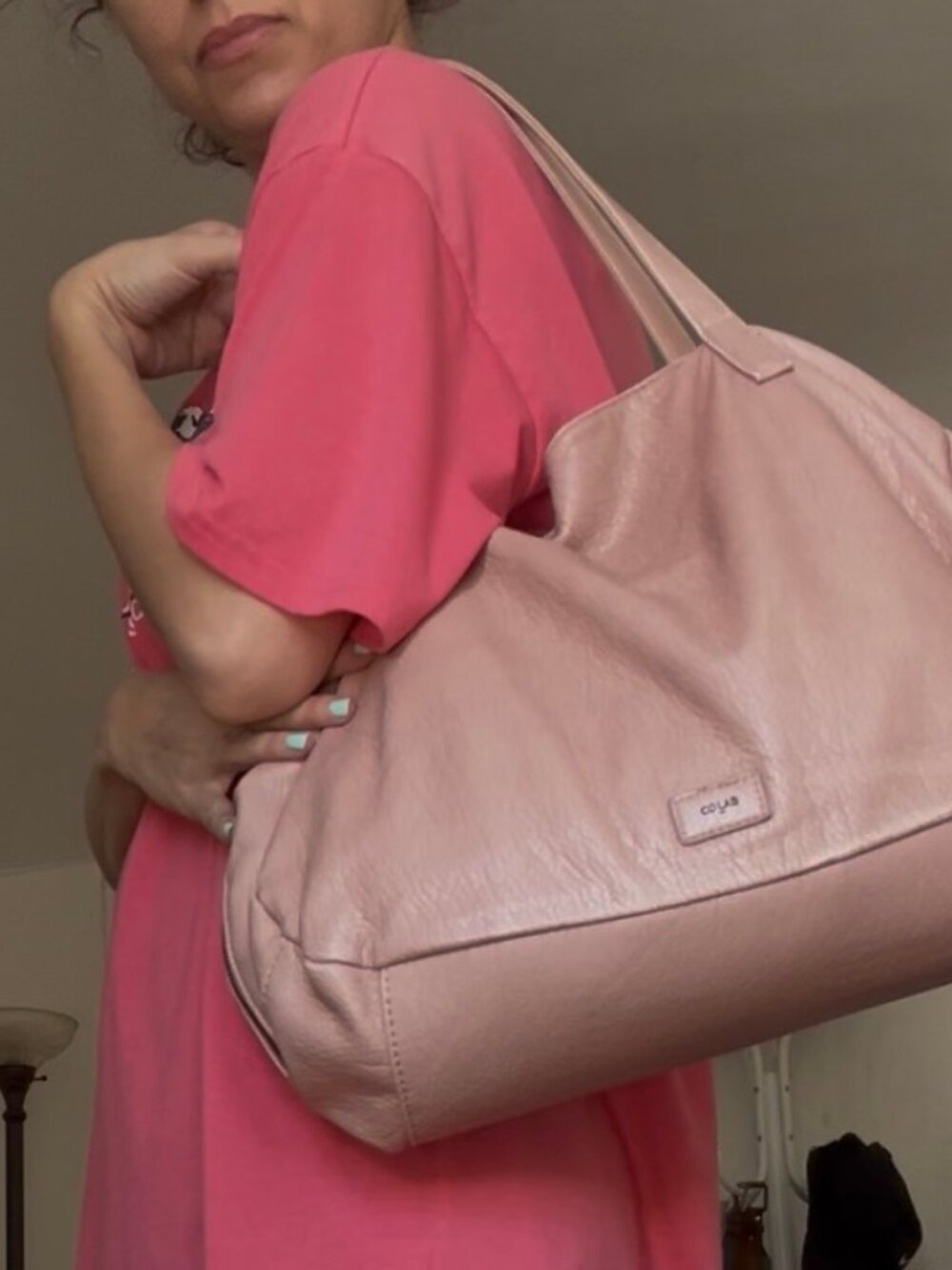 Designer Bag CoLab brand Beautiful blush pink slouchy shoulder softcomfy leather - Picture 2 of 11